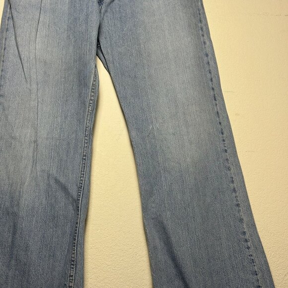 Levi 527 Blue Denim Jean Pant Men 40x32 Blue Cowboy Work Bootcut Ripped Western - Picture 10 of 11
